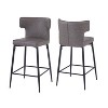 NicBex 28" Counter Height Bar Stools,Bar Stools Set of 2 with Metal Footrest,Island Chairs with PU Leather,Stool Chairs for Home Bar & Dining - 2 of 4