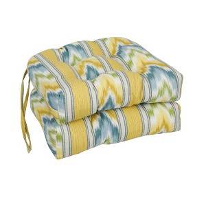 Blazing Needles, 16-inch Spun Polyester Outdoor U-shaped Tufted Chair Cushions (Set of 4) - 1 of 1