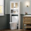 63" Tall Over The Toilet Storage Cabinet, Farmhouse Bathroom Cabinet Organizer with Adjustable Shelf, Space-Saving Toilet Rack for Bathroom Laundry - 4 of 4
