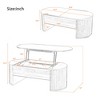 Lift Top Coffee Table with Hidden Storage, Oval Wooden Center Table, Space-Saving Home Furniture - ModernLuxe - 3 of 4