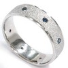 Pompeii3 Mens 14K White Blue Diamond 1/3ct Stone Finish Wedding - 4 of 4