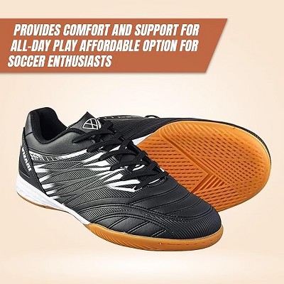 Vizari Men's 'Valencia' Indoor Soccer Shoes - Black/White, Size 7 — фото 5