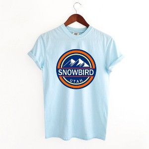 Simply Sage Market Women's Snowbird Ski Resort Short Sleeve Garment Dyed Tee - 1 of 4