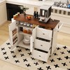 43.3"  Kitchen Island Cart with Drop Leaf Tabletop, Rolling Storage Cabinet with Drawers, Shelves & Towel Rack-- Frevyn - 2 of 4