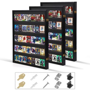 MUKE Lockable Graded Sports Card Display Case with 98% UV Protection, Acrylic Wall Mount for Baseball, Football & Trading Cards - 1 of 4