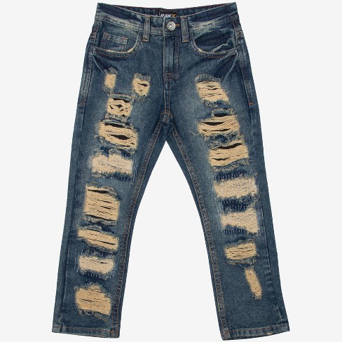 XRay Jeans Little Boys Slim Fit Distressed Ripped & Stitched Jean