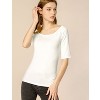 INSPIRE CHIC Women's Half Sleeves Scoop Neck Fitted Layering Soft T-Shirt - 2 of 4