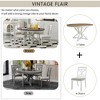 YOOCOZZ  5-Piece Retro Dining Table Set: Extendable Round Table & 4 Upholstered Chairs - 4 of 4