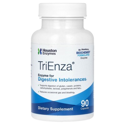 Houston Enzymes TriEnza, Enzyme For Digestive Intolerances, 90 Capsules