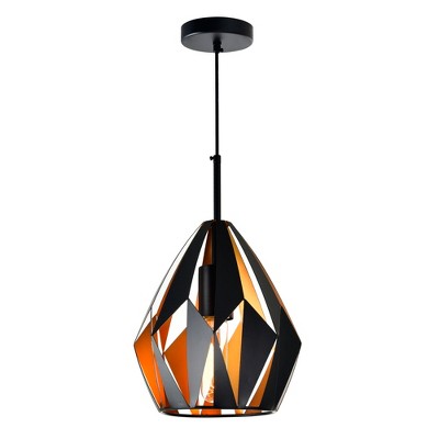 CWI Lighting Oxide 1 Light Down Pendant With Black+Copper Finish