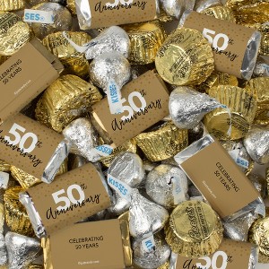 105 Pcs 50th Anniversary Candy Party Favors Hershey's Chocolate Mix By Just Candy (1.75 lbs) - 1 of 2