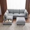 Whisen 90" U-shaped Sectional Sofa Modular Sofa Couch with a Movable Ottoman , a Coffee Table with Hidden Charging Devices - 3 of 4