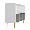 Childrens Bookshelf 4 Cubby Toy Storage Organizer with Collapsible Fabric Drawers, Kids Bookcase Book Display for Kids Room, Playroom and Nursery - 4 of 4