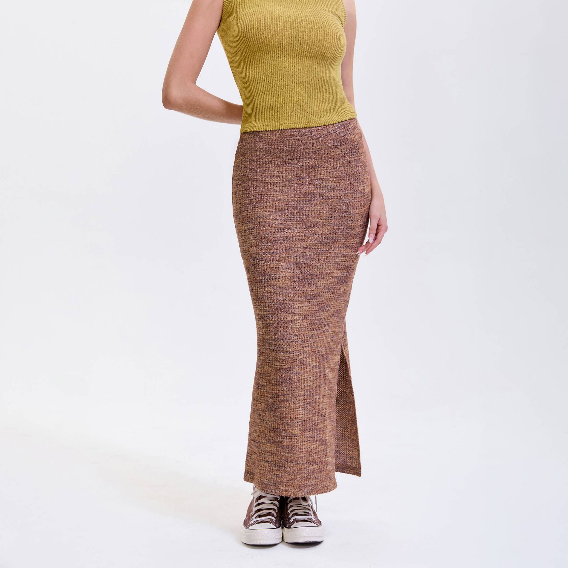 Women's Side Slit Maxi Pencil Skirt - Wild Fable™ Brown