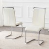 Retro Style Suede Fabric Dining Chairs Set of 2 with Sturdy Metal Legs and Arc Backrest for Dining Spaces – Maison Boucle - 3 of 4
