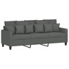 vidaXL 3-Seater Sofa Set with Footstool, Dark Gray Fabric Upholstery, Sturdy and Stable Construction, Modern Design for Living Room - 3 of 4