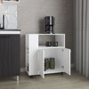 LunaLulinlk White Kitchen Cart with Microwave Shelf and Open Storage - 3 of 4