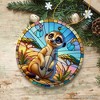 Meerkat Marvels Stained Glass Style Ceramic Ornament, Safari Animals Christmas Gift and Decor| OrnamentallyYou - 4 of 4
