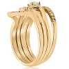 Pompeii3 1/2ct 4-Ring Stackable 10k Yellow Gold Diamond Solitaire Wedding Engagement Set - 3 of 4
