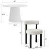 Dwen+Shaun 5-Piece Dining Table Set for 4, 46" Manufactured Grain and 4 Round Seat Beige Boucle Dining Room Chairs -Maison Boucle - 3 of 4