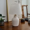 POWLIG 19.4-in Frosted White Ceramic Table Lamp with Linen Shade - 3 of 4