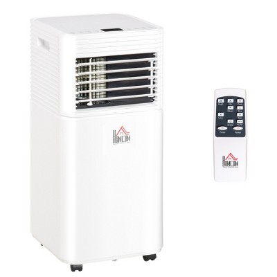 HOMCOM 7000 BTU Mobile Portable Air Conditioner for Cooling, Dehumidifier, and Ventilating with Remote Control, for Home Office, White