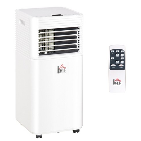 HOMCOM 7000 BTU Mobile Portable Air Conditioner for Cooling, Dehumidifier, and Ventilating with Remote Control, for Home Office, White - image 1 of 4