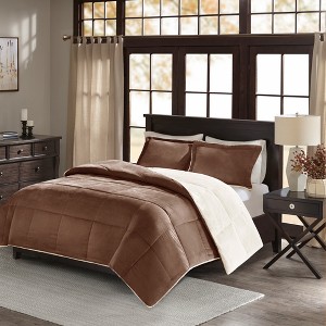 Monterey Corduroy Berber Reverse Comforter Set (Twin) Chocolate - 2pc, Brown