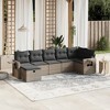 vidaXL 7 Piece Patio Sofa Set with Cushions Gray Poly Rattan - Without Storage - 2 of 4