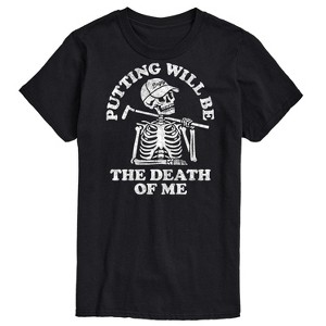 Men's - Instant Message - Putting Will Be the Death of Me Skeleton Short Sleeve Graphic T-Shirt - 1 of 4