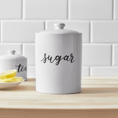 Price & Kensington Madison Sugar Storage Jar White and Dove Grey Porcelain NEW 