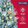 Joyfy Christmas Tree Decoration, 24 Pcs Christmas Tree Berry Stem, Glittery Twigs Decorative Bead Sticks for Christmas Tree, White/Gold - 2 of 4