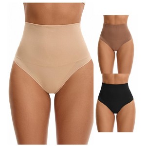 INSPIRE CHIC 3 Packs Women's Shapewear Tummy Control High Waist Shaping Panties Body Shaper Underwear - 1 of 4
