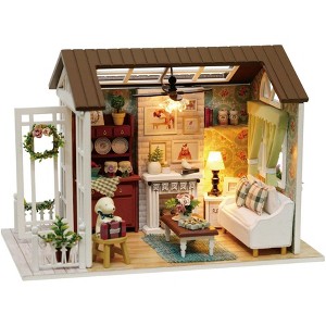 Wizardi Miniature Roombox Kit - Cozy Cottage Living Room Dollhouse