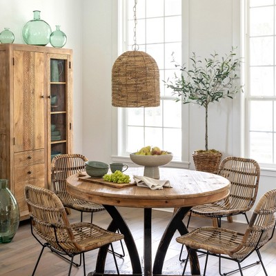 Elegant Summer Faux Olive Topiary in Dark Pot, 58"