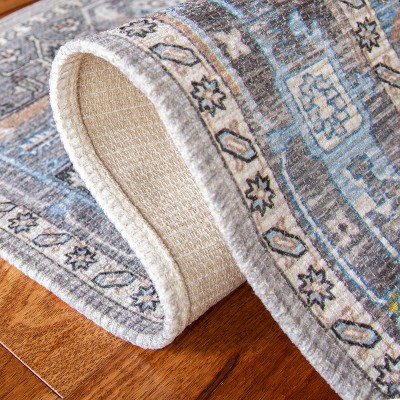 Hand-Loomed Coastal Charm Grey/Ivory Cotton Chenille 5' x 8' Rug