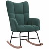 vidaXL Rocking Chair Accent Side Chair Padded Seat for Living Room Velvet - 3 of 4
