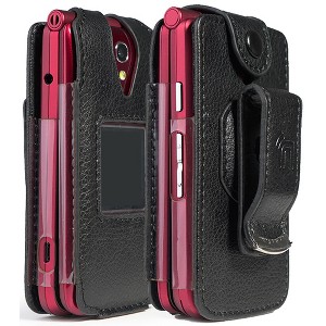 Nakedcellphone Vegan Leather Case with Belt Clip for Jitterbug Flip Phone (1st Gen, 2016) - Black - 1 of 4