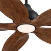 Casa Vieja 60" Lotus Bay Modern Indoor Outdoor Ceiling Fan 5 Blade LED Light Remote Control Matte Black Motor Walnut Finish Blades Bedroom Damp Rated - 3 of 4