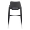 HomeRoots Set of Two 30" Black Faux Leather And Steel Low Back Bar Height Bar Chairs - 4 of 4