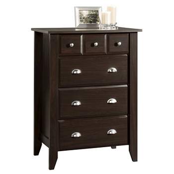 Shoal Creek 4 Drawer Chest with Easy Glide Metal Runners Jamocha Wood - Sauder