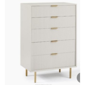 5-Drawer Vertical Striped Tapered-Leg Chest (Particleboard, MDF & Iron) - - 1 of 1