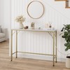 Narrow Console Table, Gold Sofa Table with Outlets, Behind Couch Table for Living Room, Hallway Table for Entryway - 4 of 4