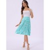 INSPIRE CHIC Women's Floral Ruffle Elastic High Waist Button Flowy Split Skirt - 3 of 4