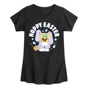 Girls' - SpongeBob Squarepants - Hoppy Easter Fitted Short Sleeve Graphic T-Shirt - 1 of 4