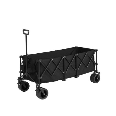 Foldable Extended Steel Wagon Carts With All-Terrain Wheels,Outdoor Utility Wagon For Camping Shopping Sports Fishing -The Pop Home