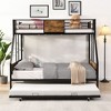 CAVINAS Twin Over Full Metal MDF Bunk Bed,Optional Trundle,Modern Bunk Beds for Kids,Side Ladder and Full-Length Guardrail,No Box Spring Needed - 2 of 4
