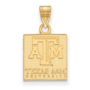 Black Bow Jewelry 14k Yellow Gold Plated Sterling Silver Texas A&M Aggies NCAA Small Pendant - 1 of 3