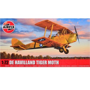 De Havilland Tiger Moth Aircraft with 2 Scheme Options (Level 2) 1/72 Plastic Model Kit by Airfix - 1 of 4