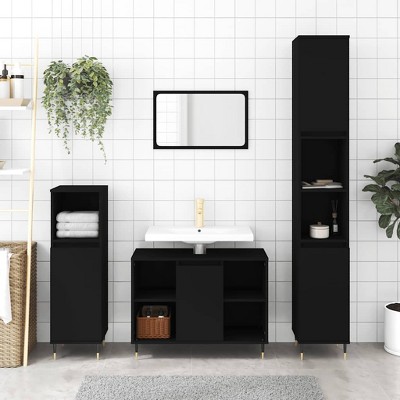 CLIHOME 31.5x13.0x23.6 in. Bathroom Sink Cabinet, Engineered Wood Storage Cabinet With Metal Legs